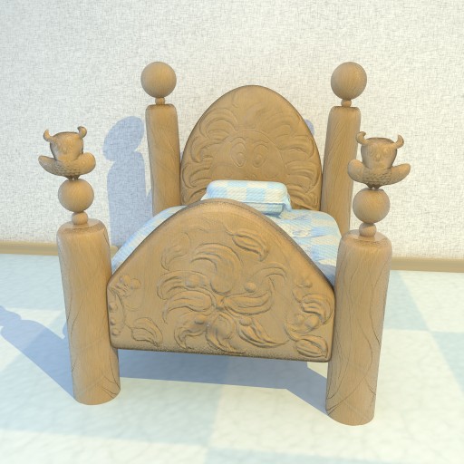 toon bed						 Free 3D Model