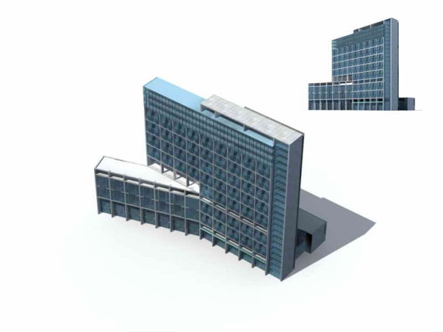 Large City Commercial Street office building design – 136 3D Model