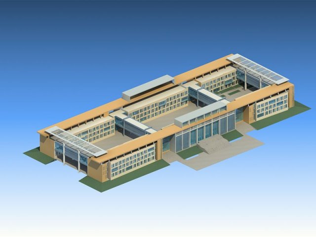 School building 057 3D Model
