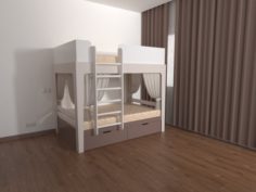 Bunk bed for children 3D Model