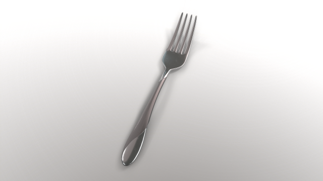 Dinner Fork with Swirl Accent 3D Model