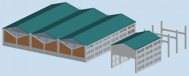 Factory building 048 3D Model