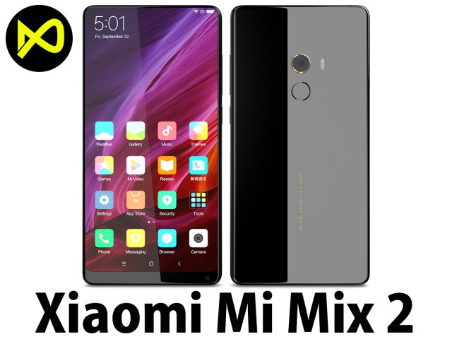 Xiaomi Mi Mix 2 Black 3D Model