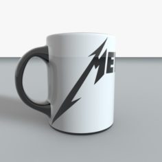 Low Poly Metallica Mug 3D Model