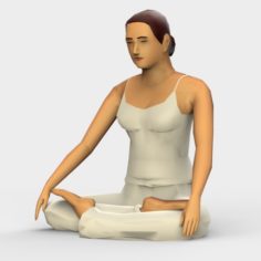 Women meditating 3D Model