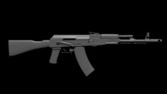 AK-74 Kalashnikov machine gun 3D Model