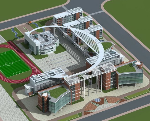 School building 018 3D Model