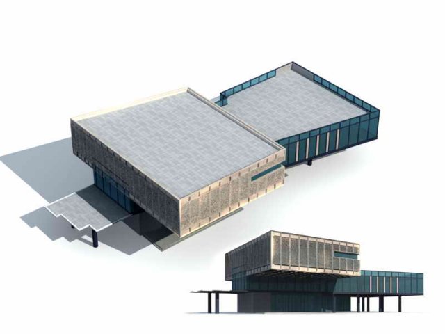 Large City Commercial Street office building design – 93 3D Model