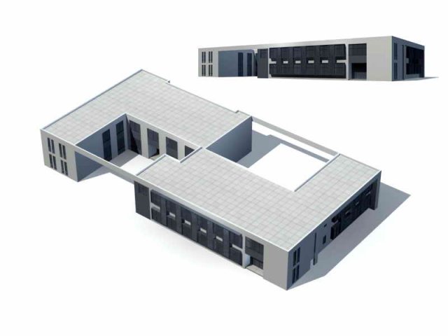 Large City Commercial Street office building design – 117 3D Model