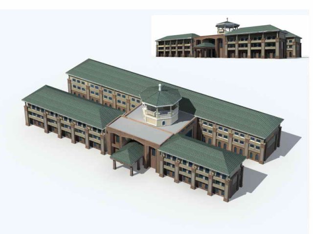 Large City Commercial Street office building design – 14 3D Model