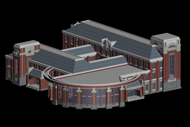 School building 060 3D Model