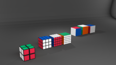 7 kind of Rubiks cube 3D Model