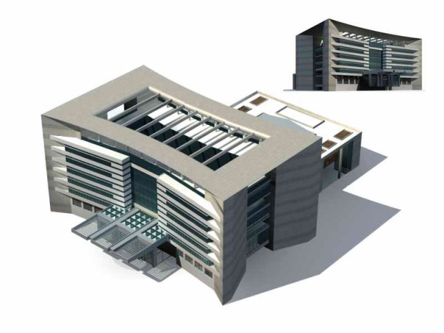 Large City Commercial Street office building design – 85 3D Model