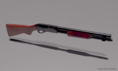 Shotgun Remington 870 Low Poly 3D Model