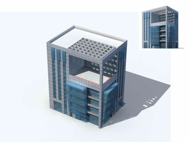 Large City Commercial Street office building design – 151 3D Model