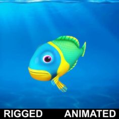 Cartoon Fish 11 Rigged Animated 3D Model