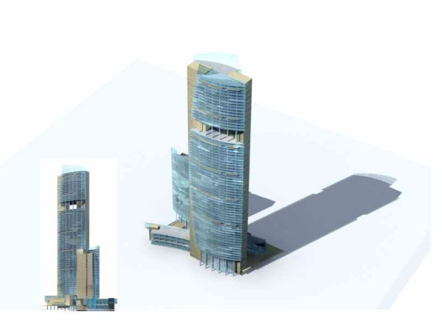 Large City Commercial Street office building design – 177 3D Model