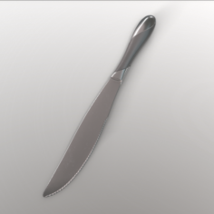 Classic style Dinner Knife with Swirl Accent 3D Model