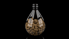 Bottle and cork 3D Model