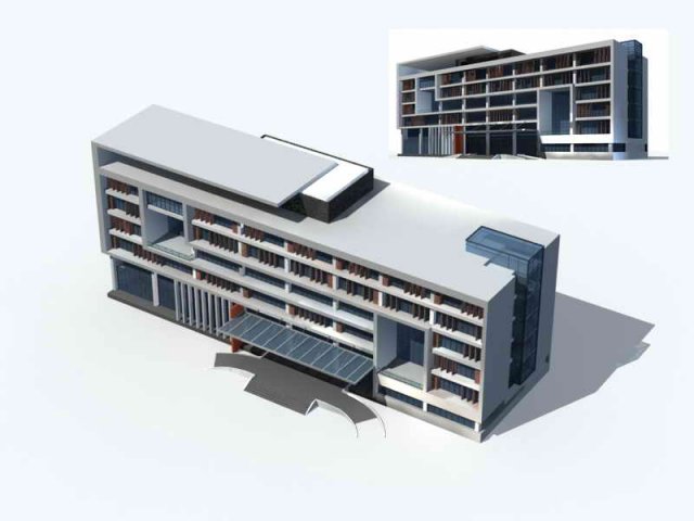 Large City Commercial Street office building design – 01 3D Model