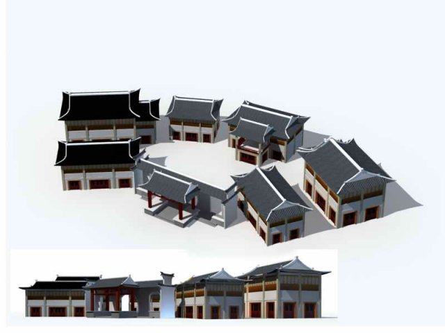 Large City Commercial Street office building design – 56 3D Model