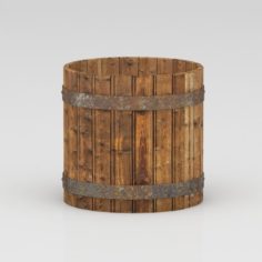 Wooden bucket 3D Model