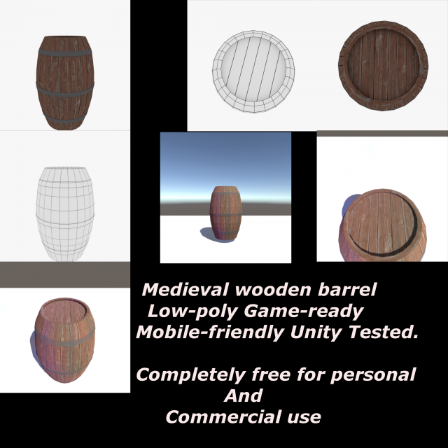 The Wooden Barrel Free 3D Model