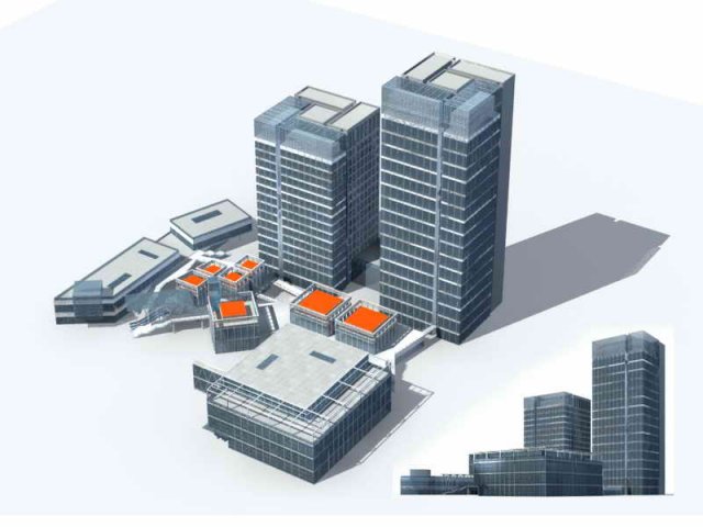 Large City Commercial Street office building design – 132 3D Model