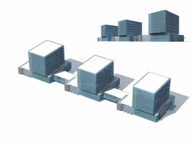 Large City Commercial Street office building design – 144 3D Model