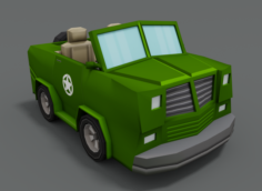 Low Poly Cartoon Jeep 3D Model