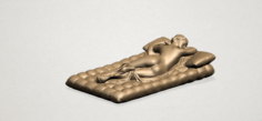 Naked Body Lying on Bed 02 3D Model