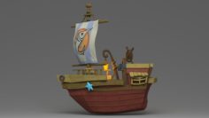 Cartoon boat 3D Model