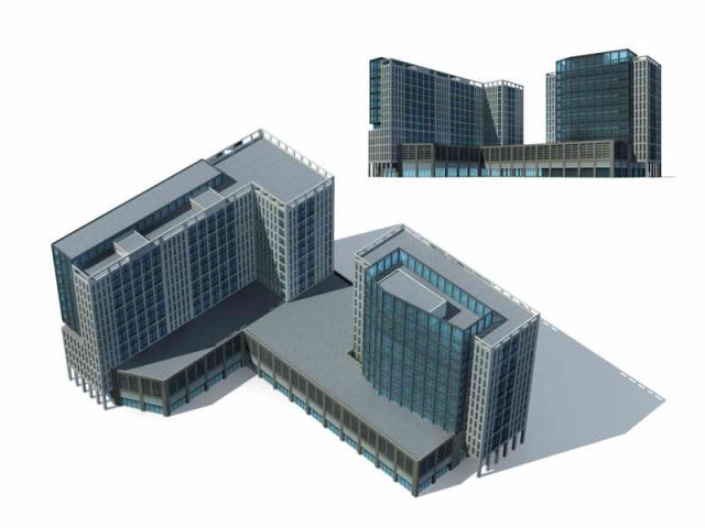 Large City Commercial Street office building design – 228 3D Model