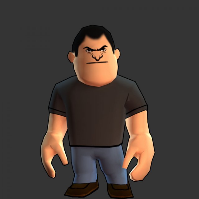 Cartoon Male Character 3D Model