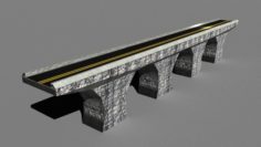 Low Poly Road Bridge 3D Model
