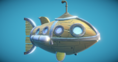 Steampunk Fish Submarine 3D Model