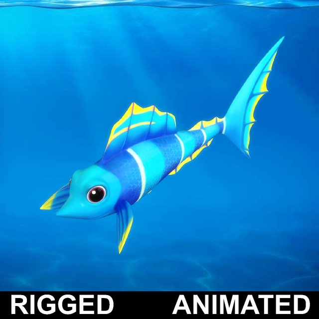 Cartoon fish 05 Rigged Animated 3D Model