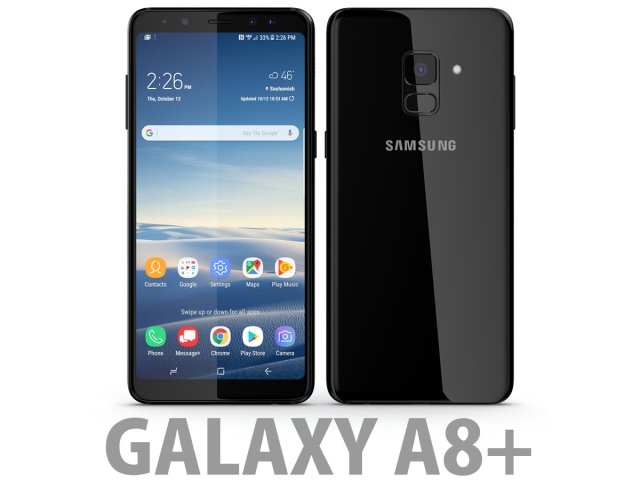 3D Samsung Galaxy A8 Plus 2018 Black 3D Model