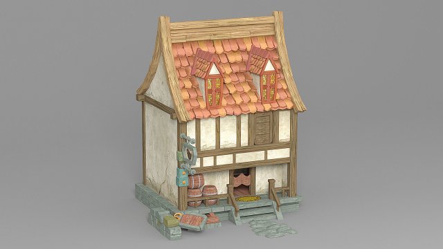 Cartoon house 4 3D Model