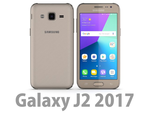 3D Samsung Galaxy J2 2017 Gold 3D Model