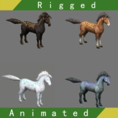 Horse Rigged Animated 03 3D Model