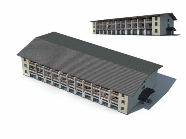 Large City Commercial Street office building design – 120 3D Model