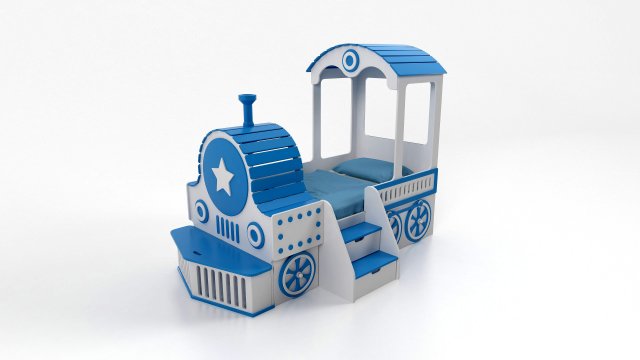 Bed for children Locomotive 3D Model