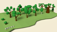 Low Poly Tree Pack 3D Model