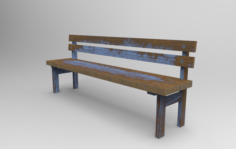 Bench with backres 3D Model