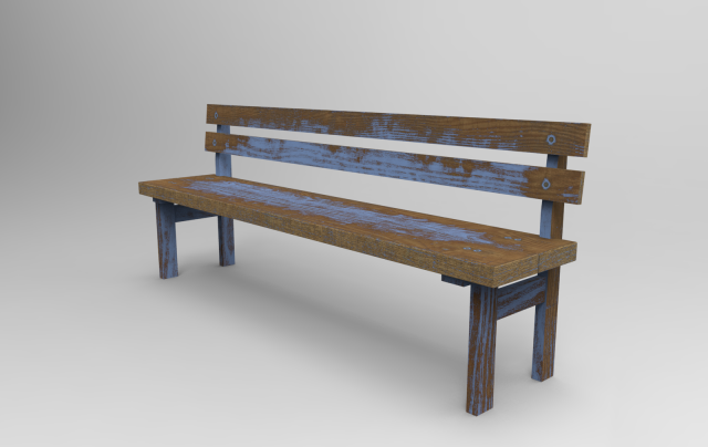 Bench with backres 3D Model