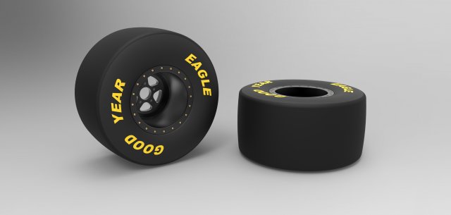 Rear wheel of dragster Free 3D Model