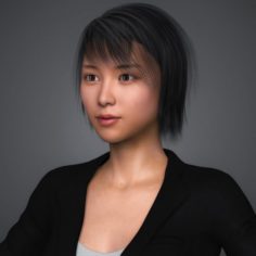 Realistic Young Chinese Girl 3D Model