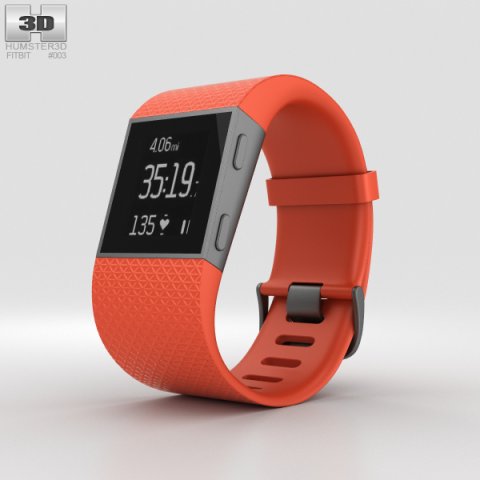 Fitbit Surge Tangerine 3D Model