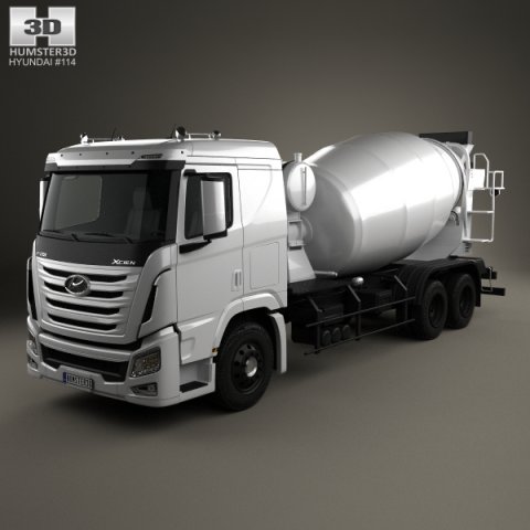 Hyundai Xcient Mixer Truck 2014 3D Model